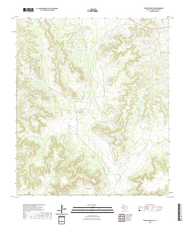 Owens Creek SW, TX — USGS 7.5-minute topo (2022)