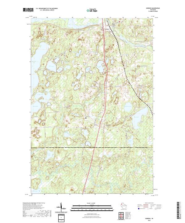 Gordon, WI — USGS 7.5-minute topo (2022)