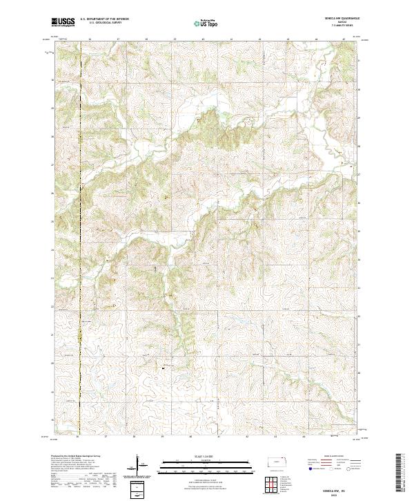 Seneca NW, KS — USGS 7.5-minute topo (2022)