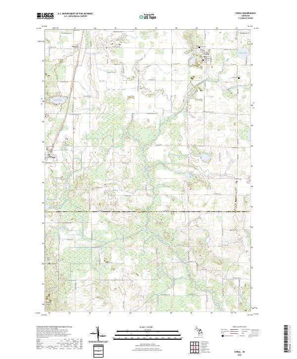 Coral, MI — USGS 7.5-minute topo (2023)