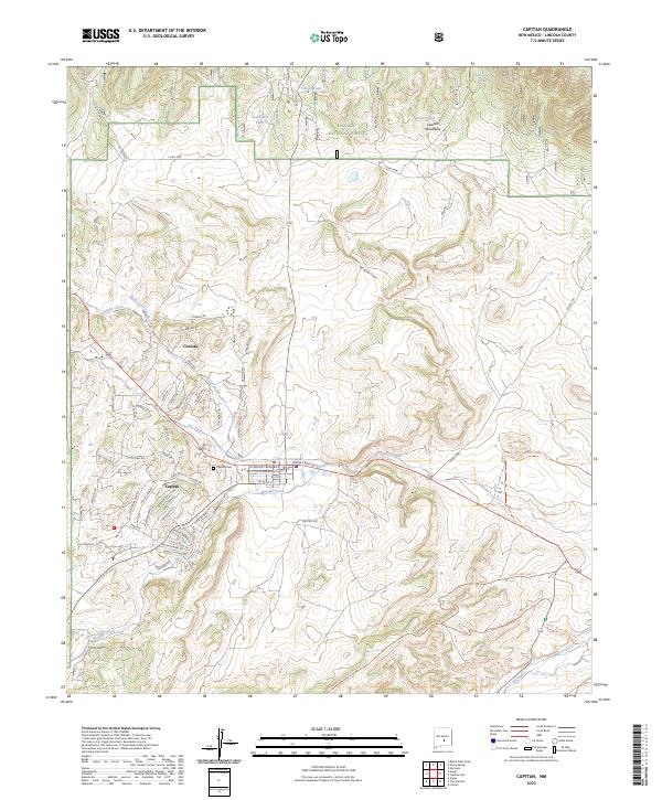 Capitan, NM — USGS 7.5-minute topo (2023)