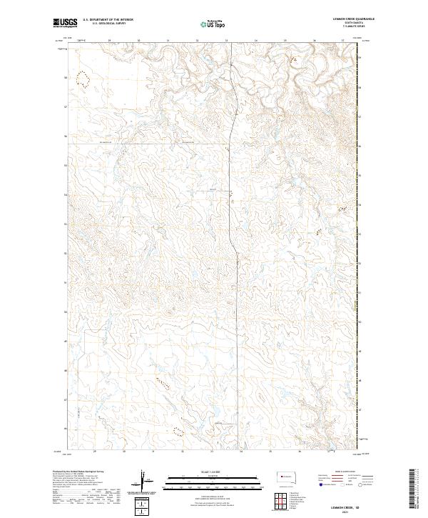 Lemmon Creek, SD — USGS 7.5-minute topo (2021)