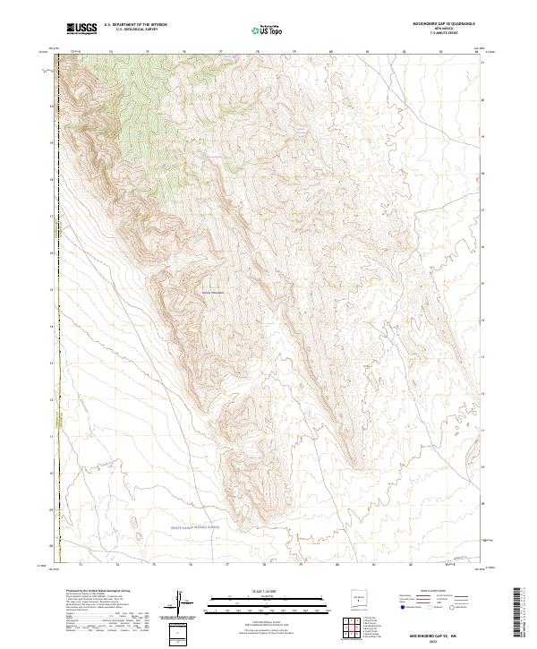 Mockingbird Gap SE, NM — USGS 7.5-minute topo (2023)