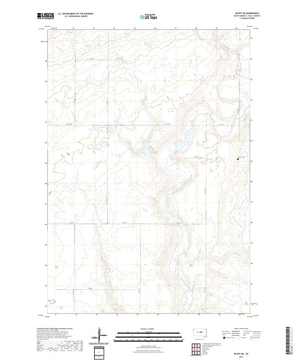 Blunt NE, SD — USGS 7.5-minute topo (2021)
