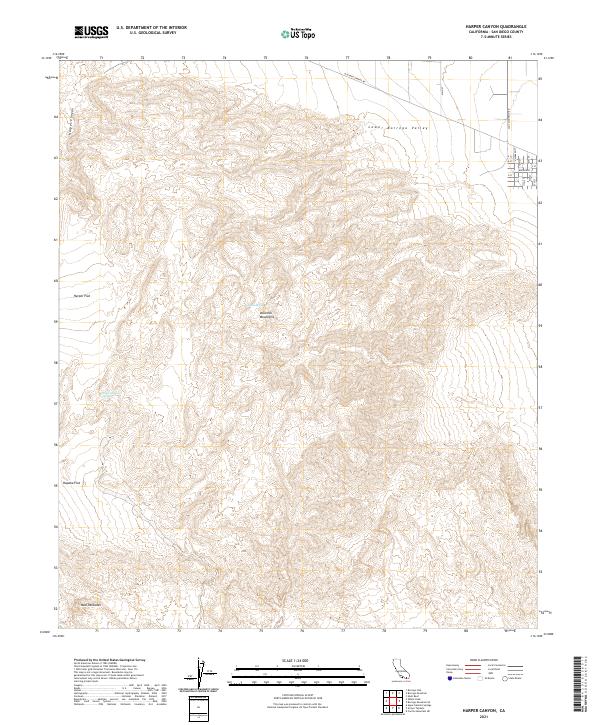Harper Canyon, CA — USGS 7.5-minute topo (2021)