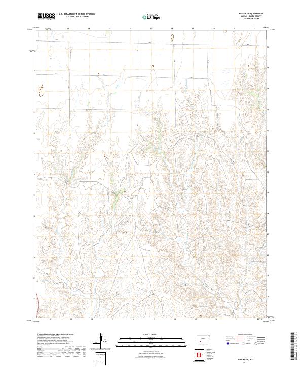 Bloom SW, KS — USGS 7.5-minute topo (2022)