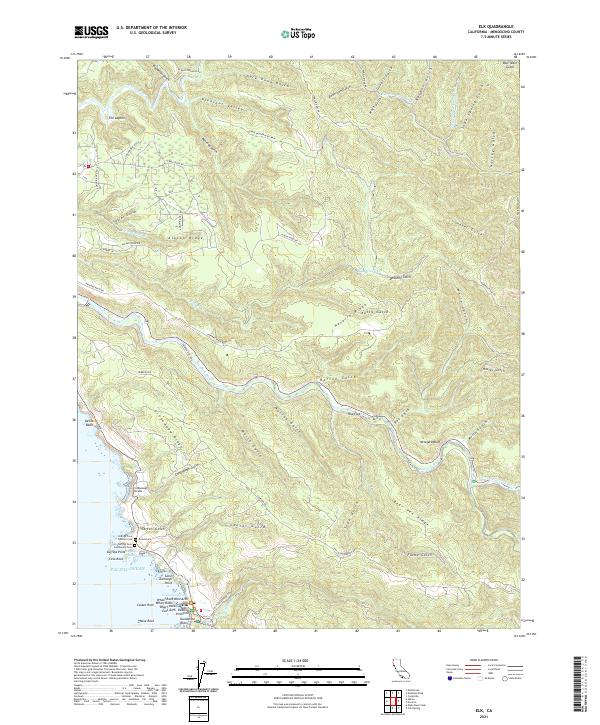 Elk, CA — USGS 7.5-minute topo (2021)