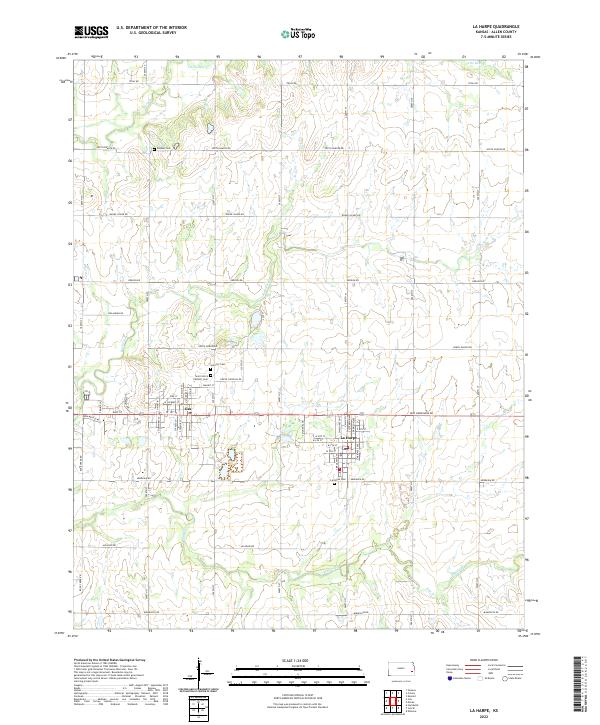 La Harpe, KS — USGS 7.5-minute topo (2022)