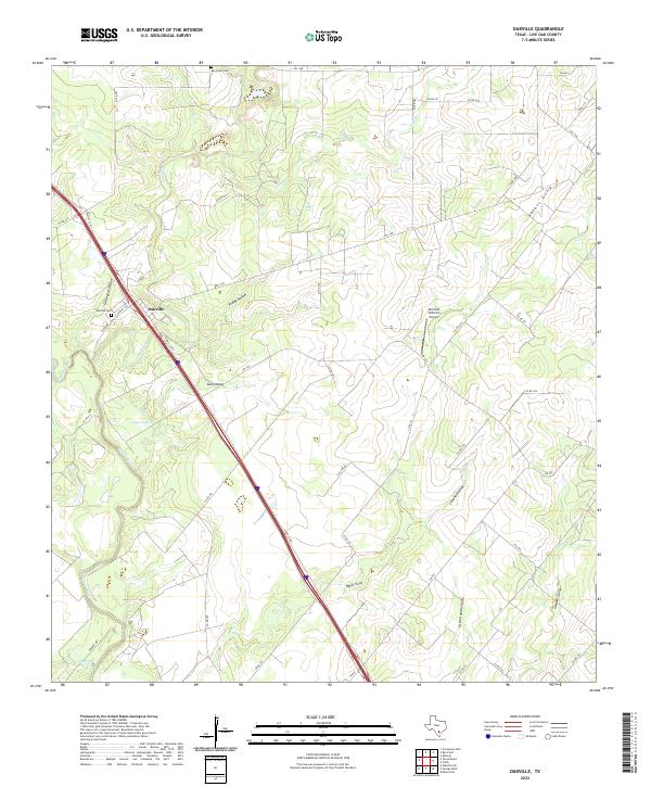 Oakville, TX — USGS 7.5-minute topo (2022)