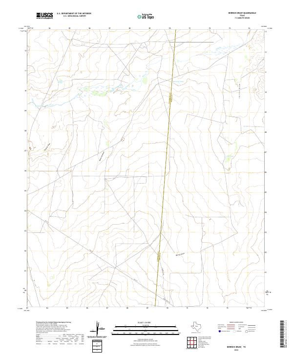Derrick Draw, TX — USGS 7.5-minute topo (2022)