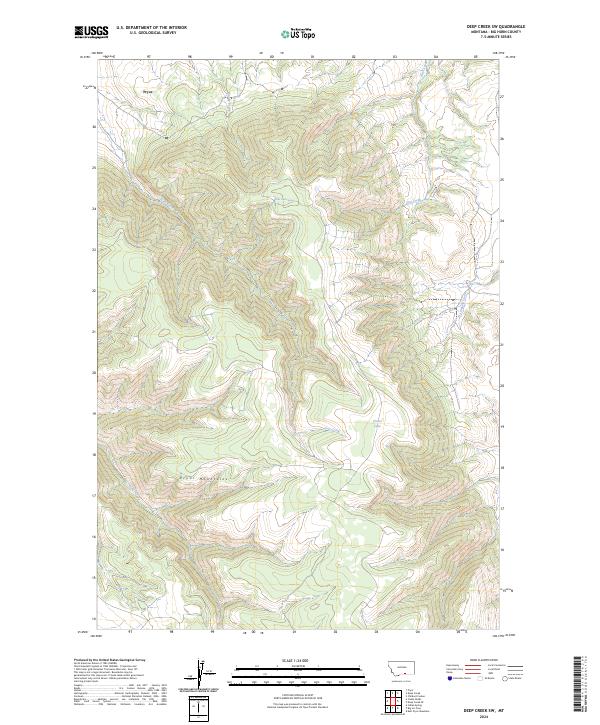 Deep Creek SW, MT — USGS 7.5-minute topo (2024)
