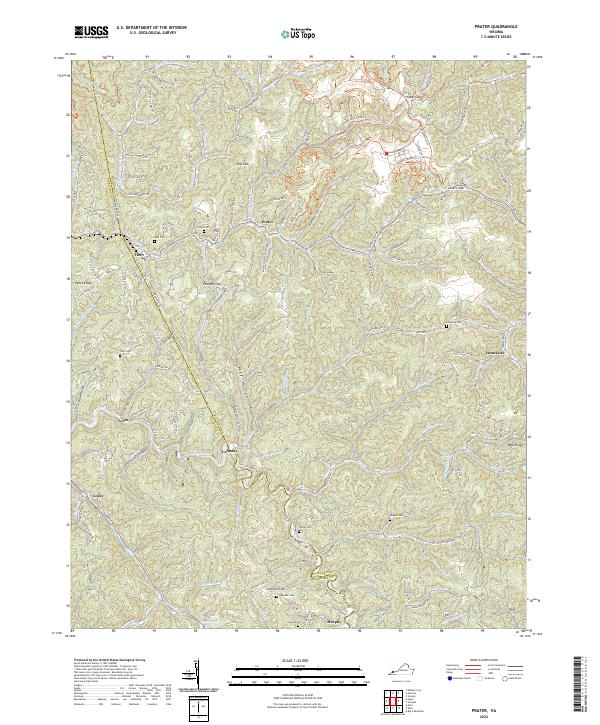 Prater, VA — USGS 7.5-minute topo (2022)