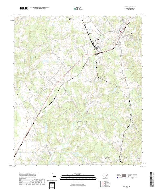 Jewett, TX — USGS 7.5-minute topo (2022)