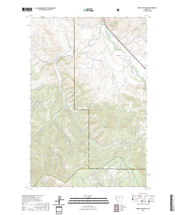 Saddle Mountain, MT — USGS 7.5-minute topo (2024)