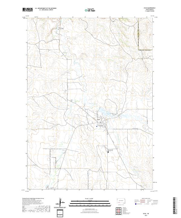 Kyle, SD — USGS 7.5-minute topo (2021)
