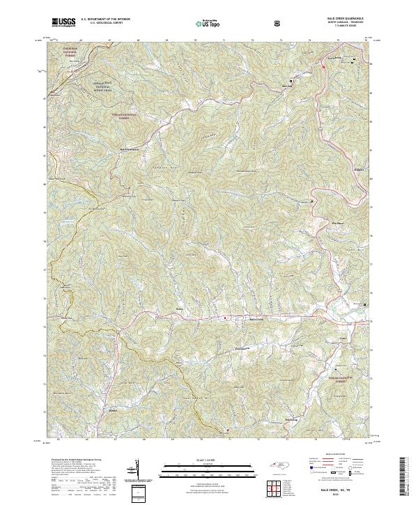 Bald Creek, NC-TN — USGS 7.5-minute topo (2022)