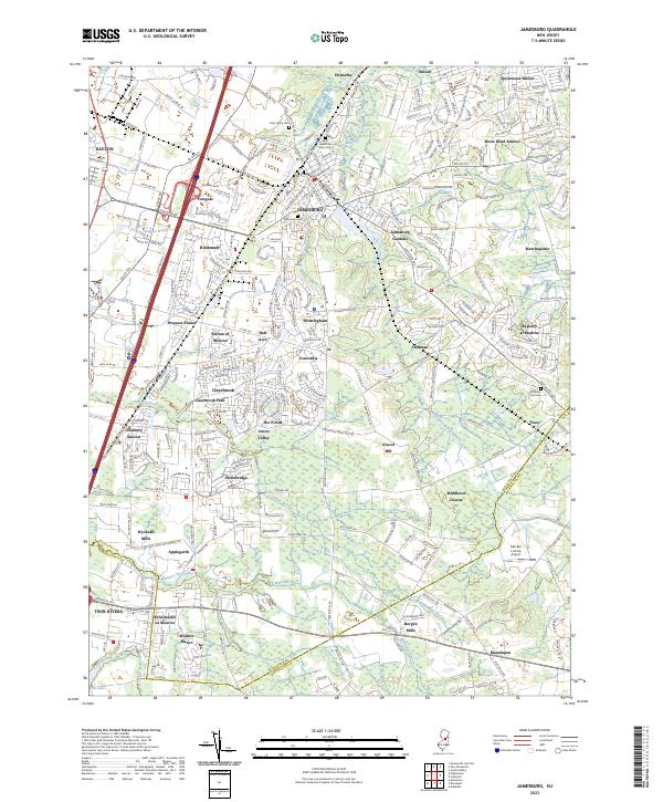 Jamesburg, NJ — USGS 7.5-minute topo (2023)
