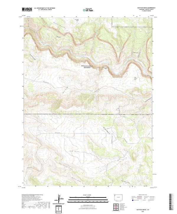 Haystack Rock, CO — USGS 7.5-minute topo (2022)