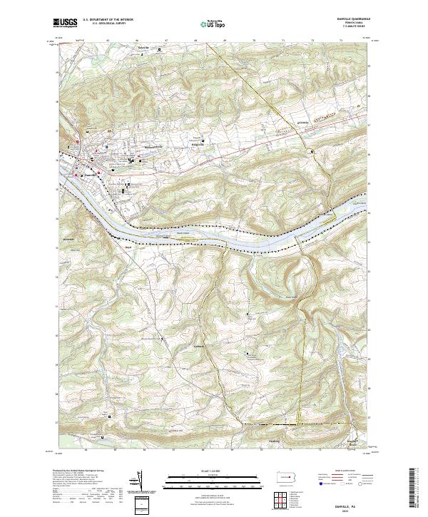 Danville, PA — USGS 7.5-minute topo (2023)