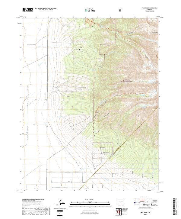 Twin Peaks, CO — USGS 7.5-minute topo (2022)