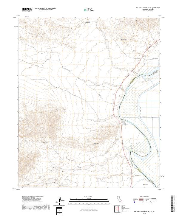 Big Maria Mountains NE, CA-AZ — USGS 7.5-minute topo (2021)