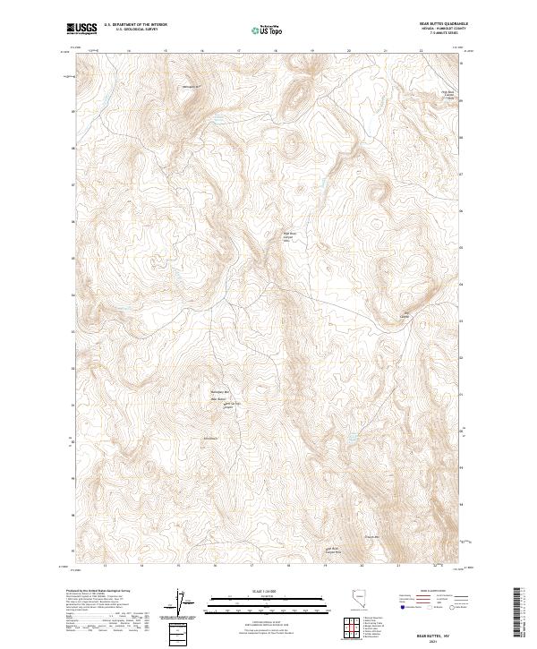 Bear Buttes, NV — USGS 7.5-minute topo (2021)