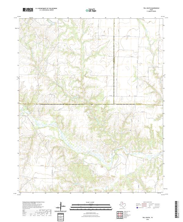 Tell South, TX — USGS 7.5-minute topo (2022)