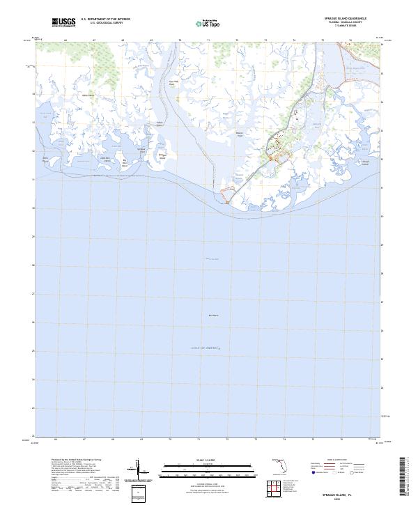 Sprague Island, FL — USGS 7.5-minute topo (2025)