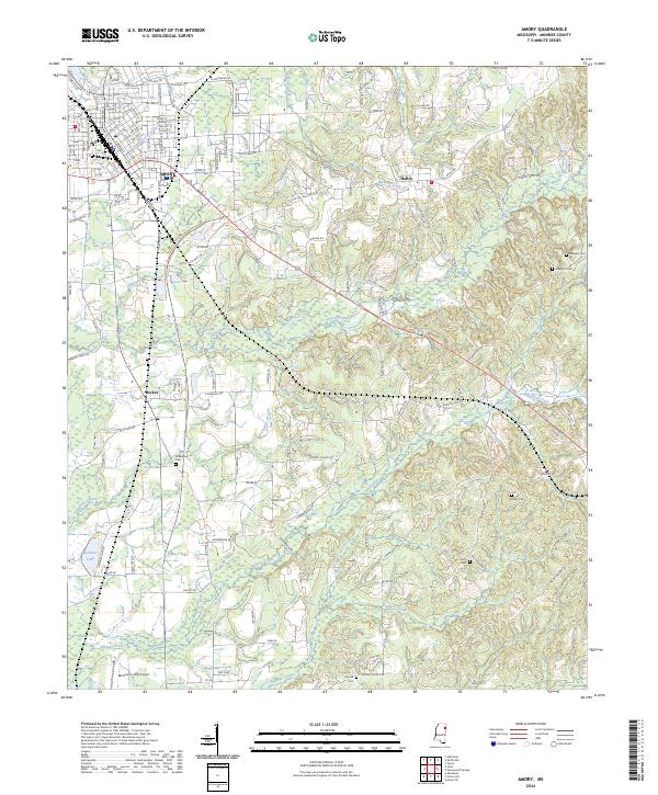 Amory, MS — USGS 7.5-minute topo (2024)
