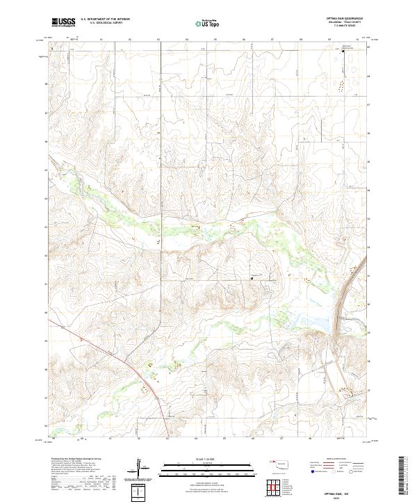 Optima Dam, OK — USGS 7.5-minute topo (2022)