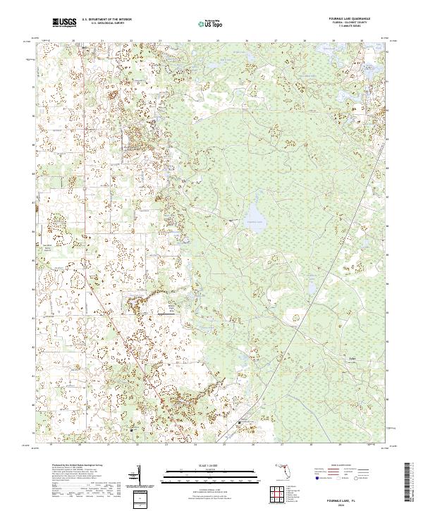 Fourmile Lake, FL — USGS 7.5-minute topo (2024)