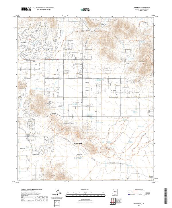New River SE, AZ — USGS 7.5-minute topo (2021)