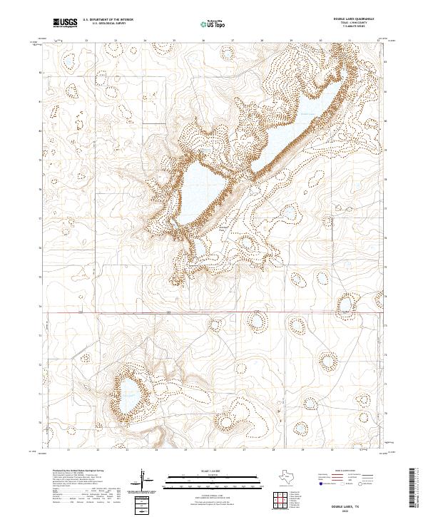 Double Lakes, TX — USGS 7.5-minute topo (2022)