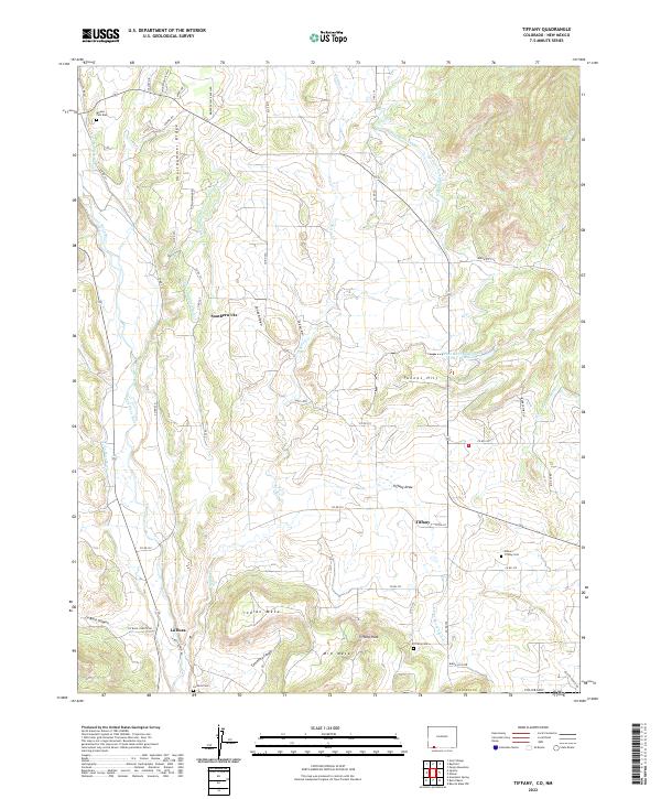 Tiffany, CO-NM — USGS 7.5-minute topo (2022)