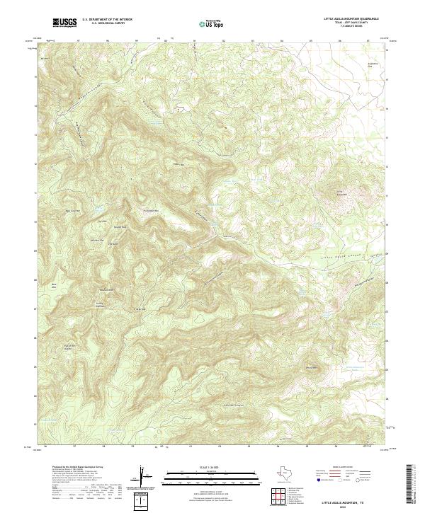Little Aguja Mountain, TX — USGS 7.5-minute topo (2022)