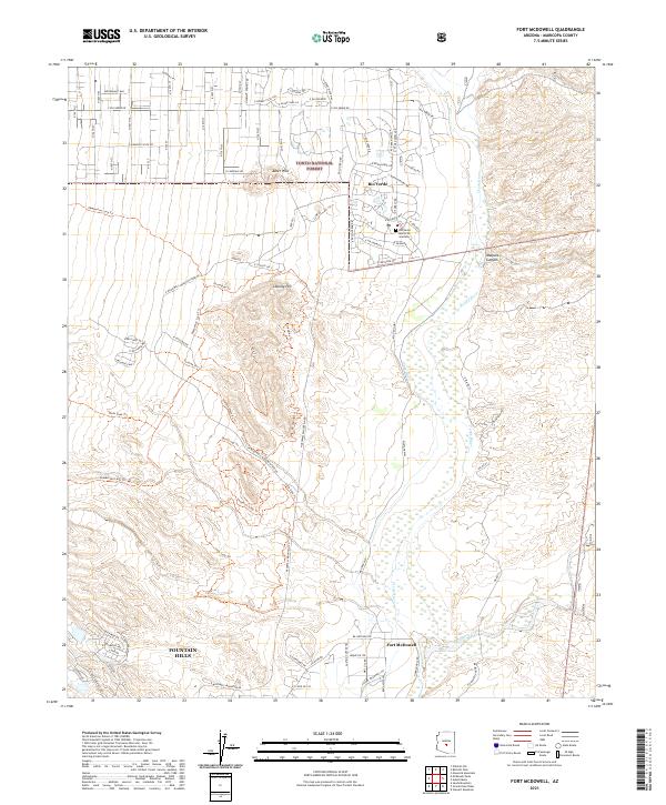 Fort McDowell, AZ — USGS 7.5-minute topo (2021)