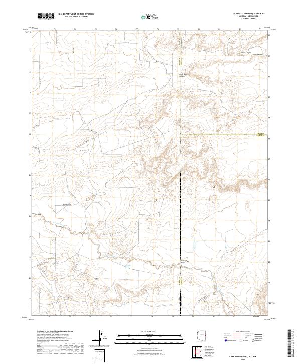 Carrisito Spring, AZ-NM — USGS 7.5-minute topo (2021)