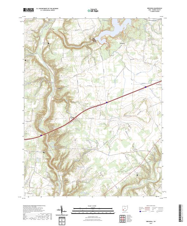 Oregonia, OH — USGS 7.5-minute topo (2023)