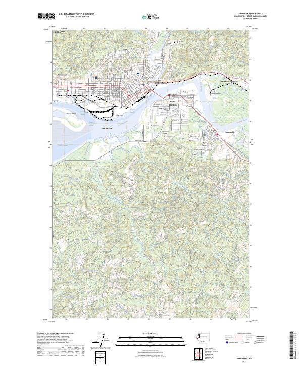 Aberdeen, WA — USGS 7.5-minute topo (2023)