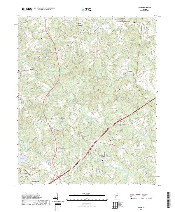 Homer, GA — USGS 7.5-minute topo (2024)