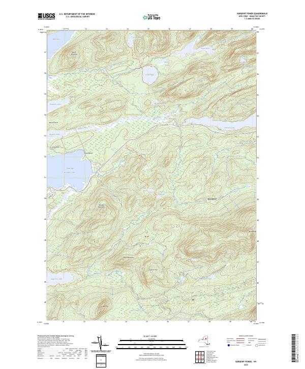 Sargent Ponds, NY — USGS 7.5-minute topo (2023)