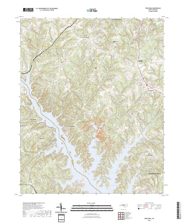 Troutman, NC — USGS 7.5-minute topo (2022)
