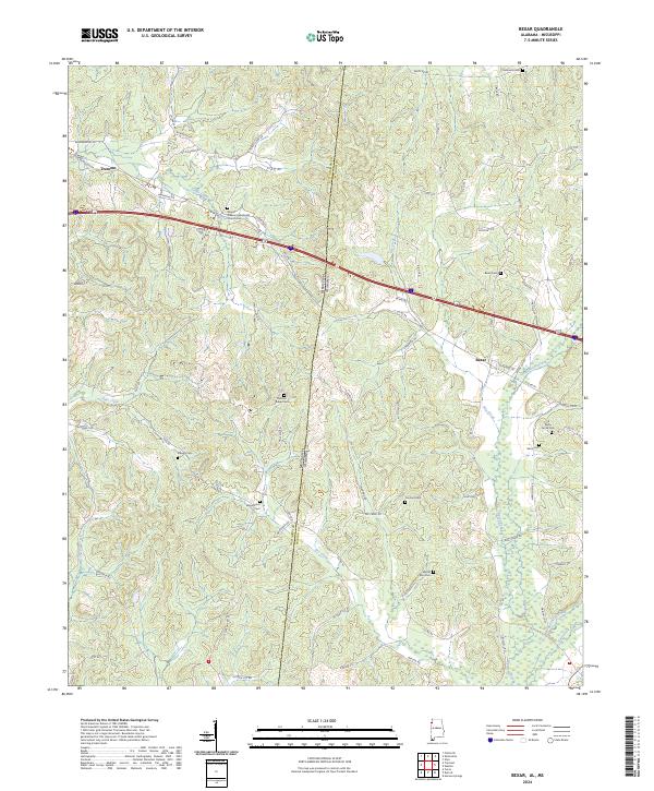 Bexar, AL-MS — USGS 7.5-minute topo (2024)