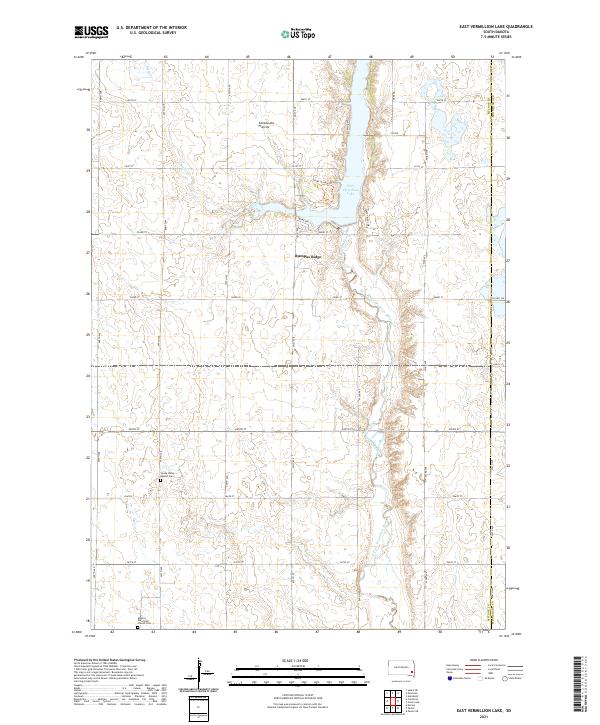 East Vermillion Lake, SD — USGS 7.5-minute topo (2021)