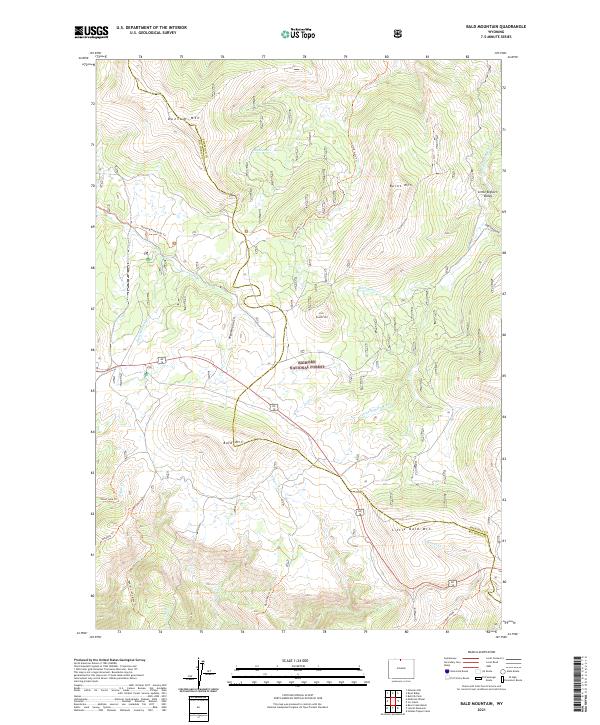 Bald Mountain, WY — USGS 7.5-minute topo (2021)
