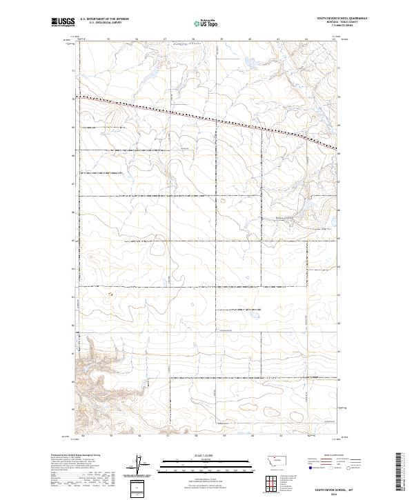 South Devon School, MT — USGS 7.5-minute topo (2024)