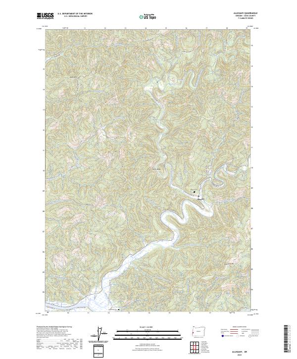 Allegany, OR — USGS 7.5-minute topo (2023)