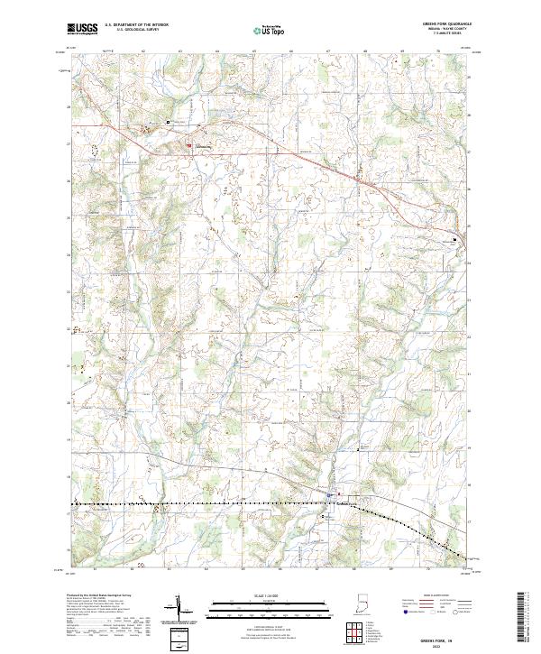 Greens Fork, IN — USGS 7.5-minute topo (2022)