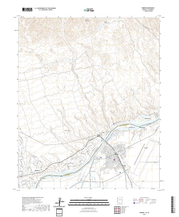 Parker, AZ-CA — USGS 7.5-minute topo (2021)
