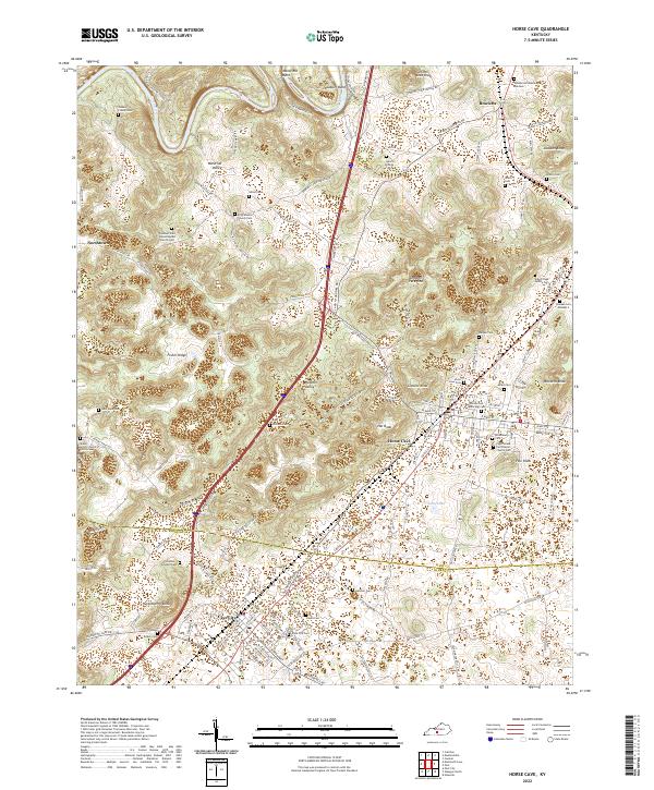 Horse Cave, KY — USGS 7.5-minute topo (2022)